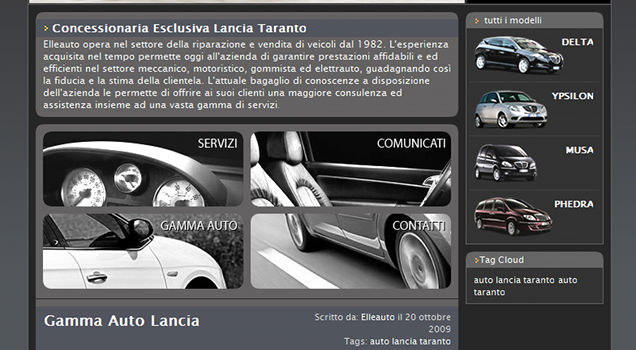 Particolare dell'Home Page del sito ElleAuto Immagine 1