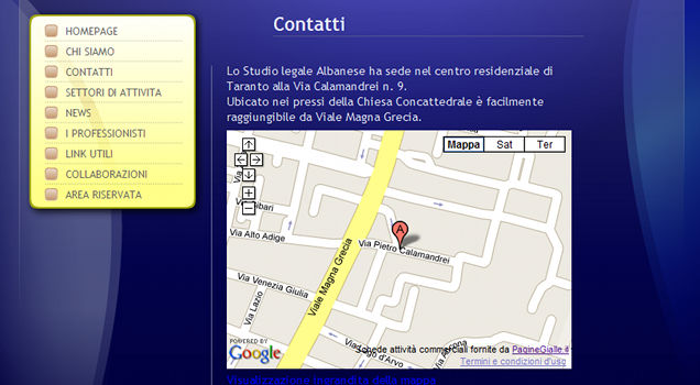 Un particolare della pagina 'Contatti' del sito Immagine 3