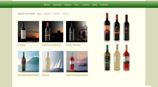 Tutti i vini selezionabili per categoria. Immagine 2