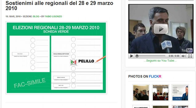 Un particolare della pagina dedicata alle elezioni 2010 Immagine 4