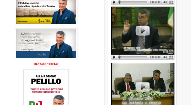 Un particolare della pagina 'Materiale di Comunicazione' del sito Immagine 2