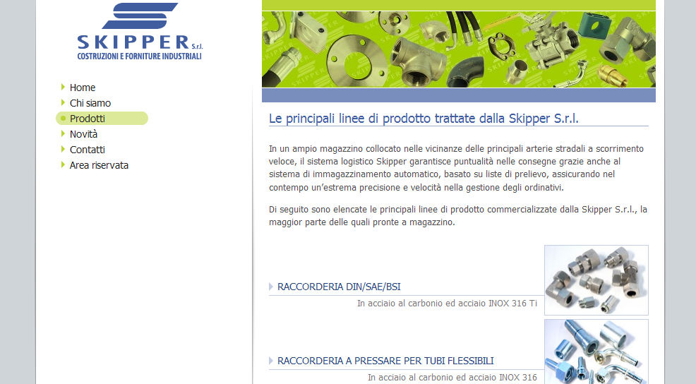 Un particolare della pagina 'Prodotti' del sito Skipper Taranto Immagine 2